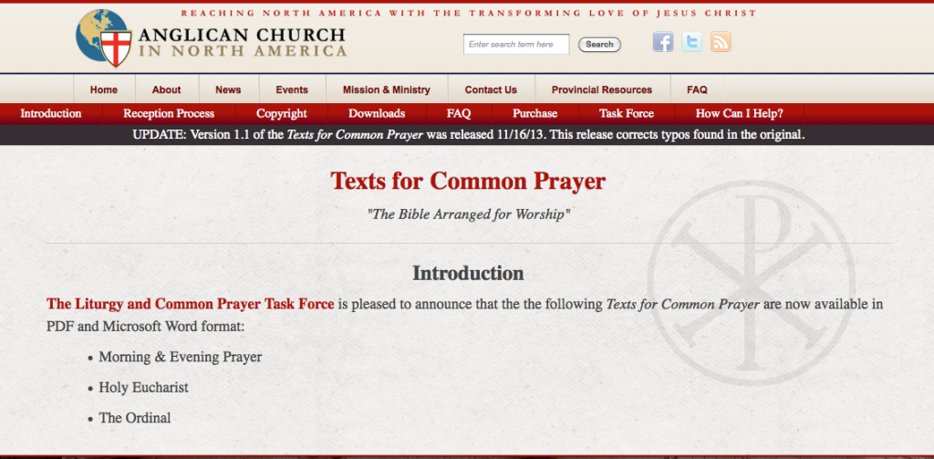 ANCA Texts for Common Prayer Screen Shot