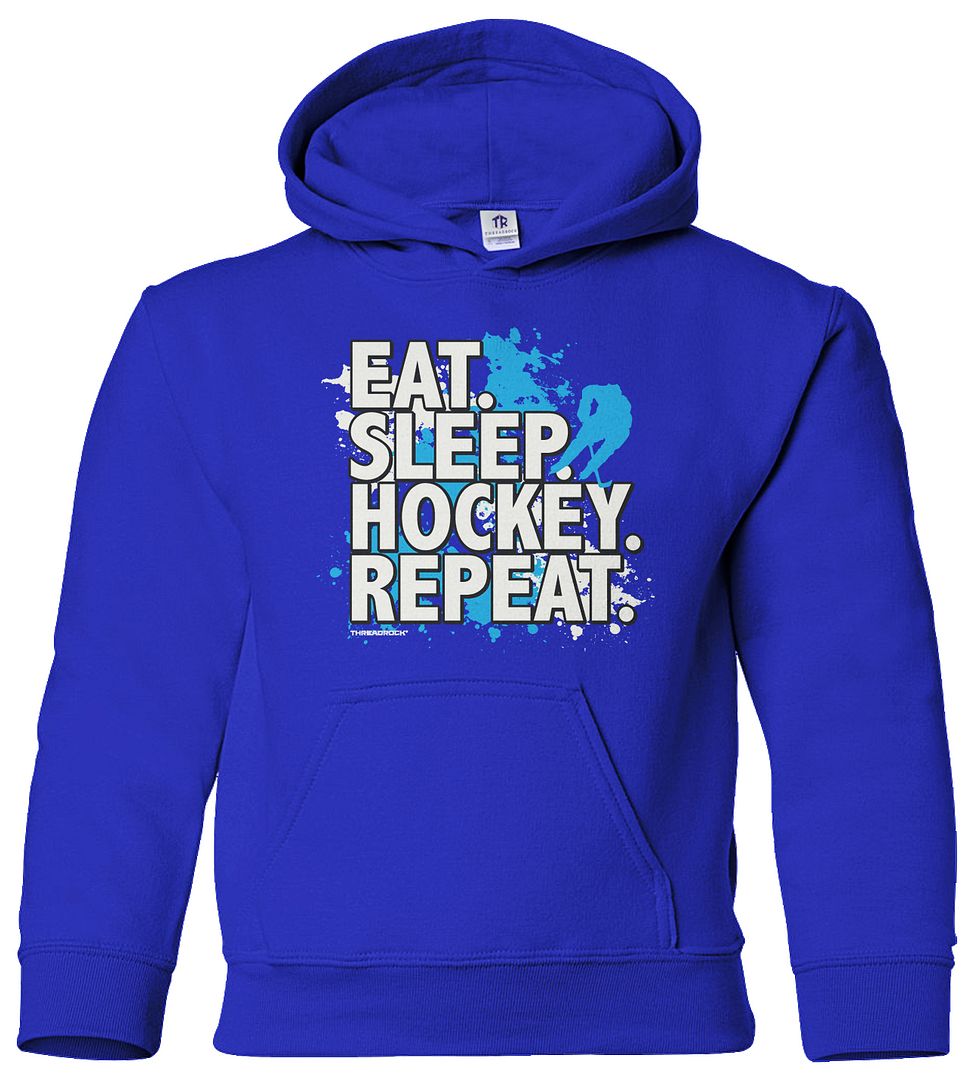 Sweat à capuche Eat vendre Sleep Hockey Répétition Jeunesse Sport de glace Équipe Joueur Cadeau