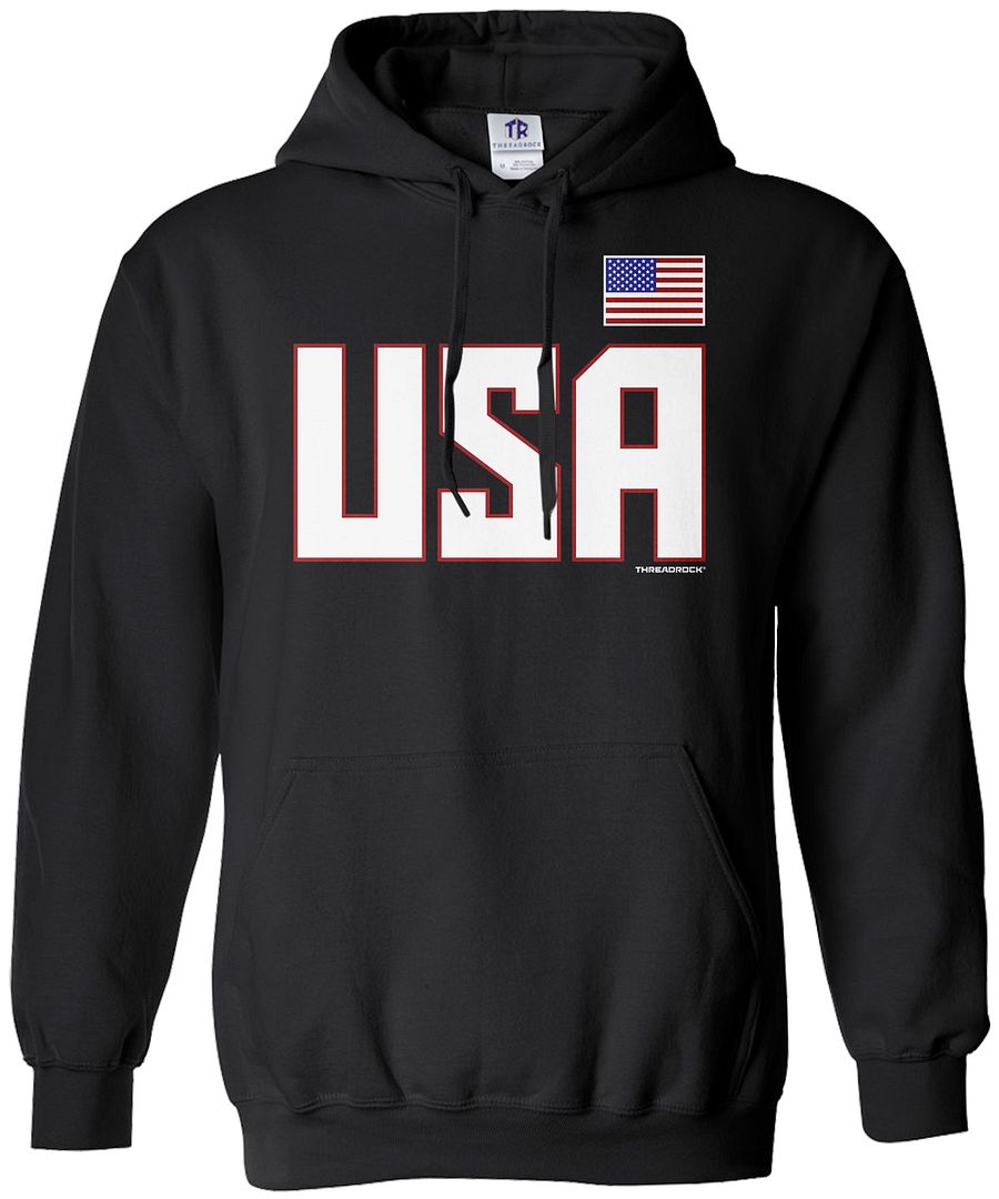 Sudadera con capucha para hombre Threadrock del equipo nacional de EE. UU. deportes - Imagen 2 de 8