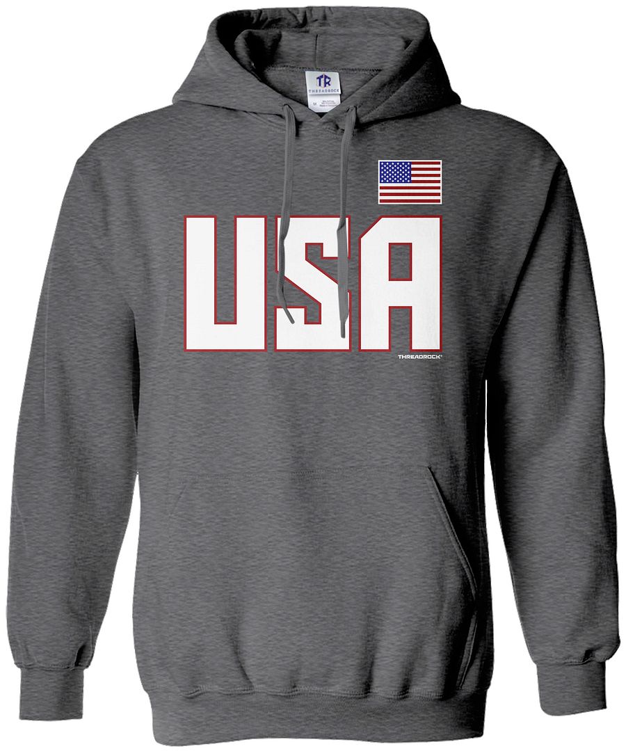 Sudadera con capucha para hombre Threadrock del equipo nacional de EE. UU. deportes - Imagen 3 de 8