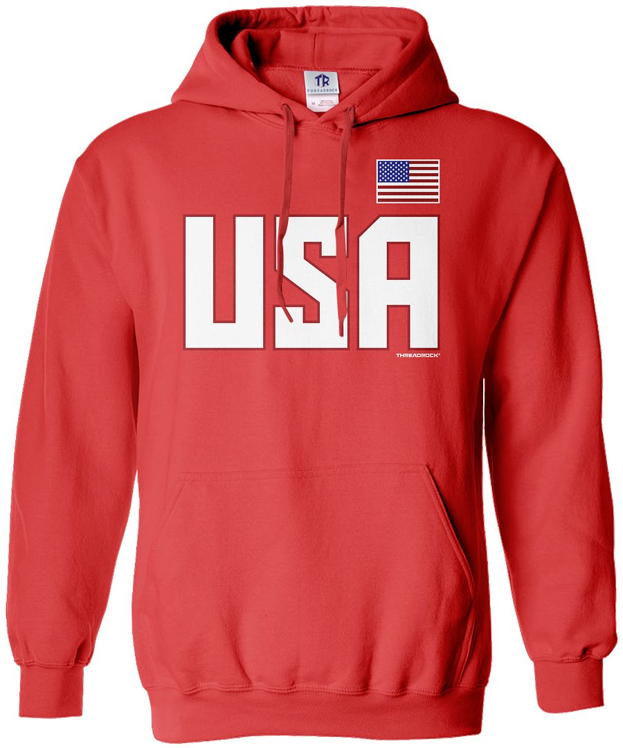Sudadera con capucha para hombre Threadrock del equipo nacional de EE. UU. deportes - Imagen 6 de 8