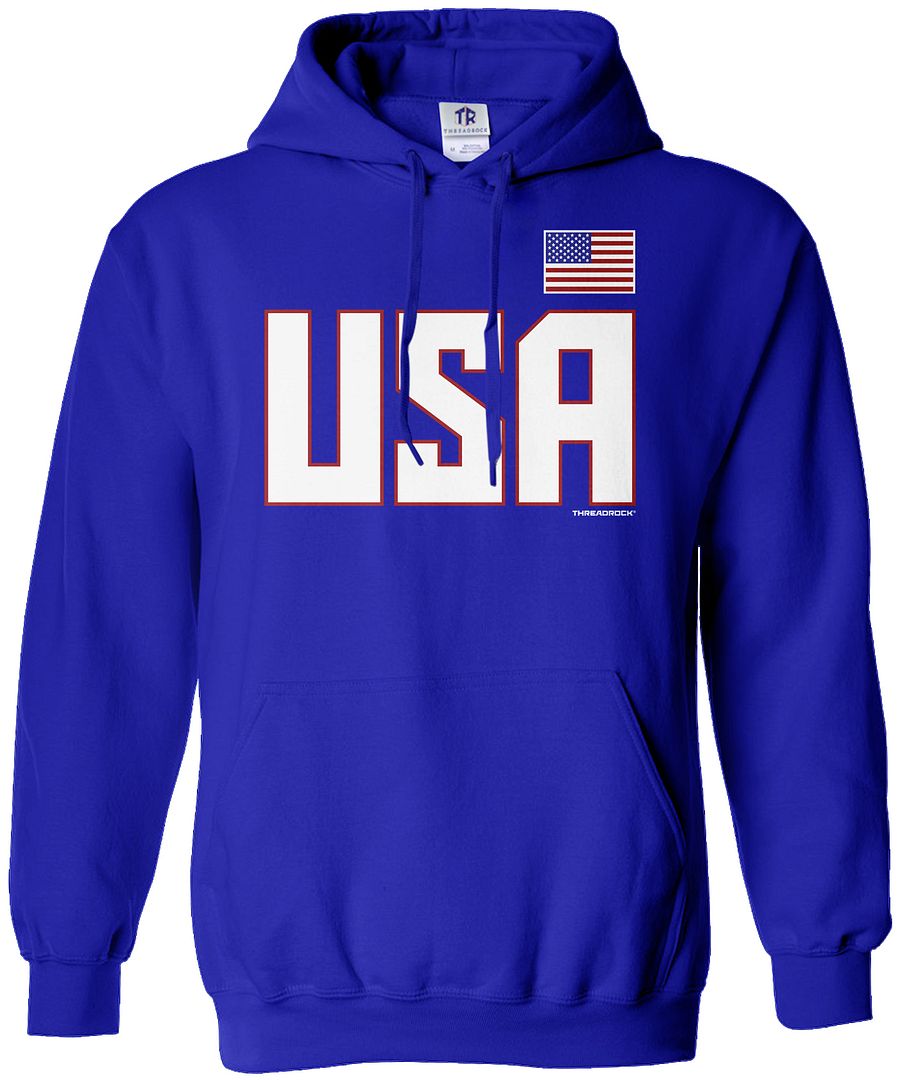 Sudadera con capucha para hombre Threadrock del equipo nacional de EE. UU. deportes - Imagen 7 de 8