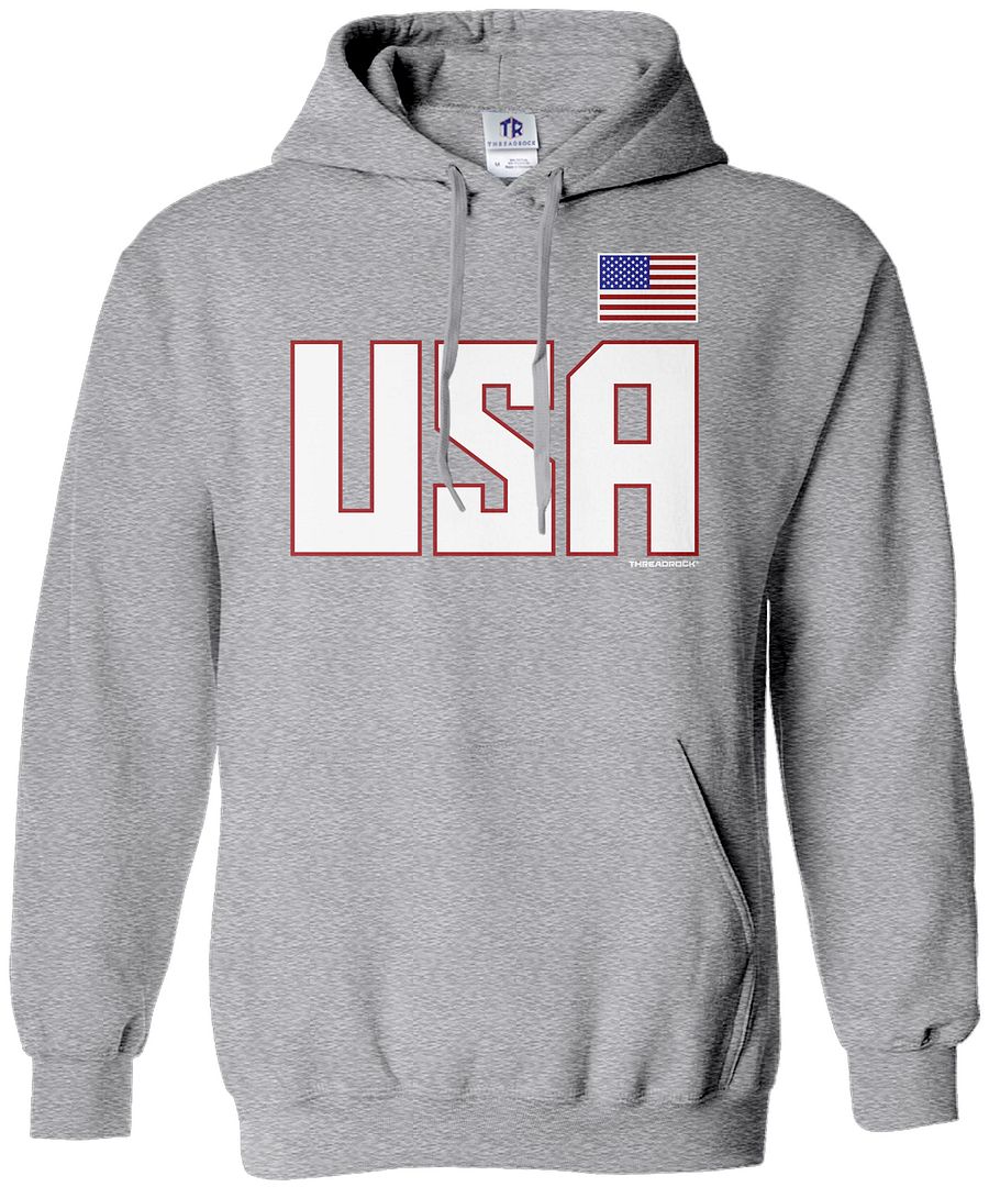 Sudadera con capucha para hombre Threadrock del equipo nacional de EE. UU. deportes - Imagen 8 de 8