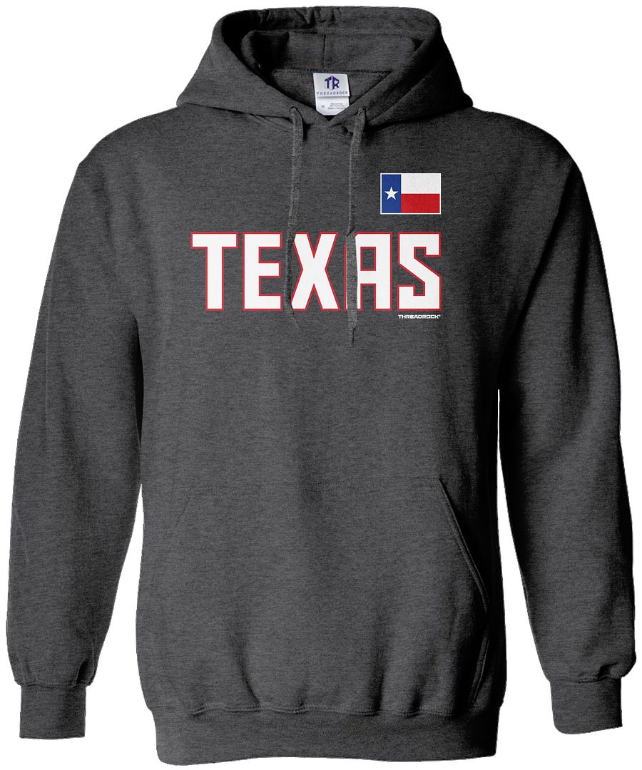 Threadrock Women's Team Texas Hoodie Sweatshirt America State Flag Sports - Picture 3 of 10