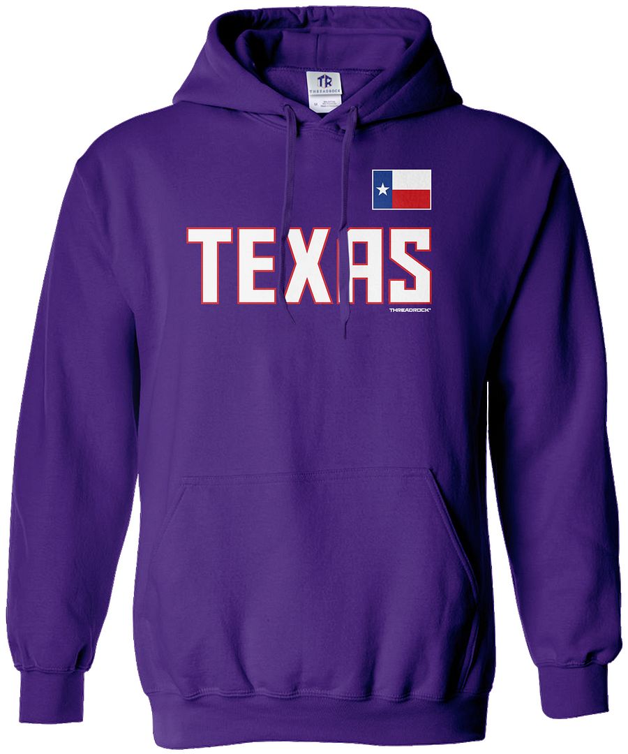 Threadrock Women's Team Texas Hoodie Sweatshirt America State Flag Sports - Picture 7 of 10