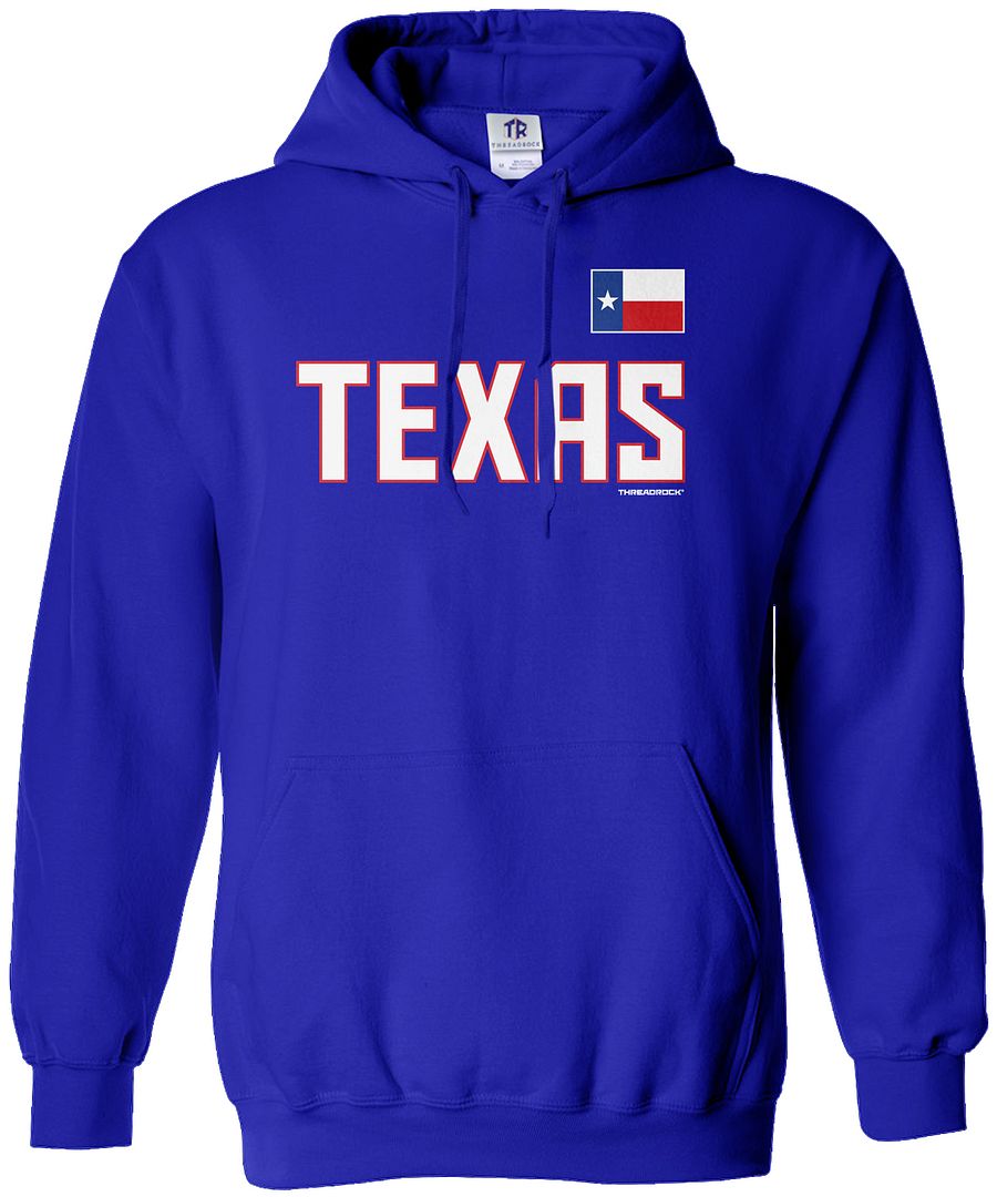 Threadrock Women's Team Texas Hoodie Sweatshirt America State Flag Sports - Picture 9 of 10