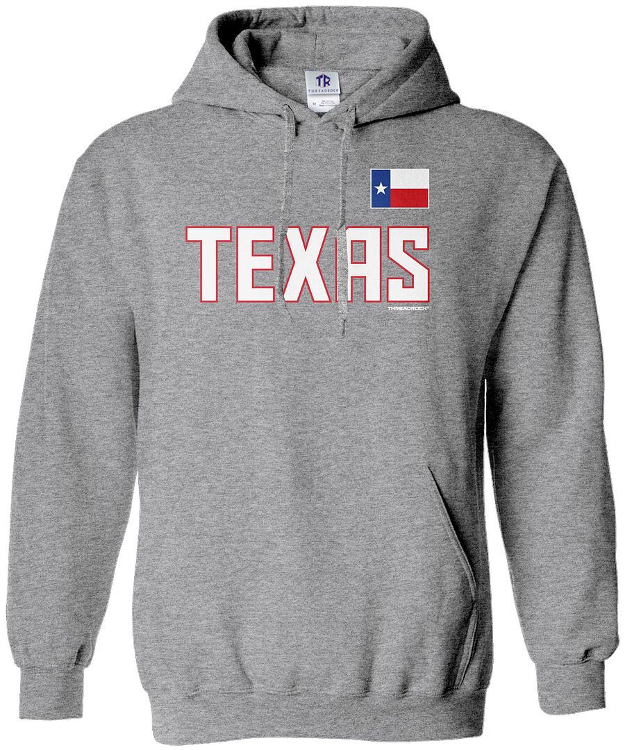 Threadrock Women's Team Texas Hoodie Sweatshirt America State Flag Sports - Picture 10 of 10