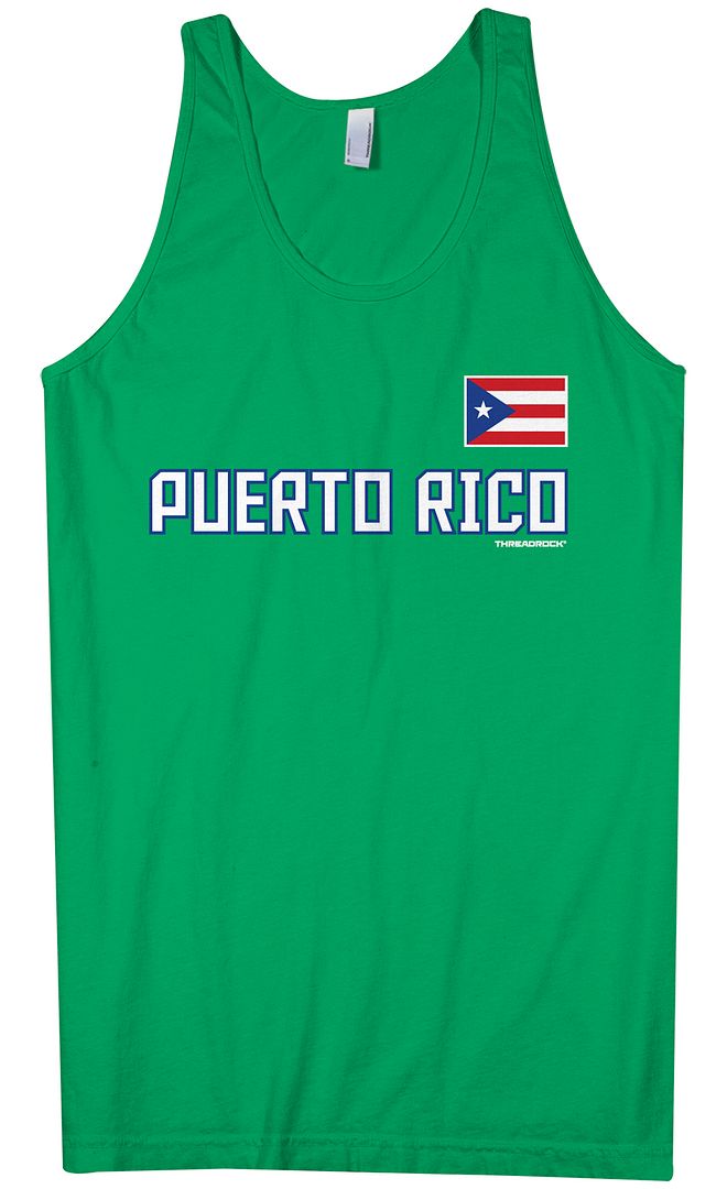 Top sin mangas Threadrock para hombre del equipo nacional de Puerto Rico bandera orgullo - Imagen 4 de 7