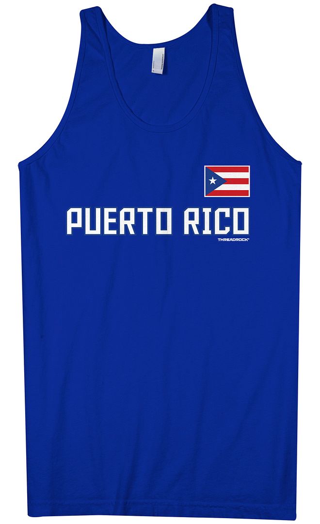 Top sin mangas Threadrock para hombre del equipo nacional de Puerto Rico bandera orgullo - Imagen 7 de 7