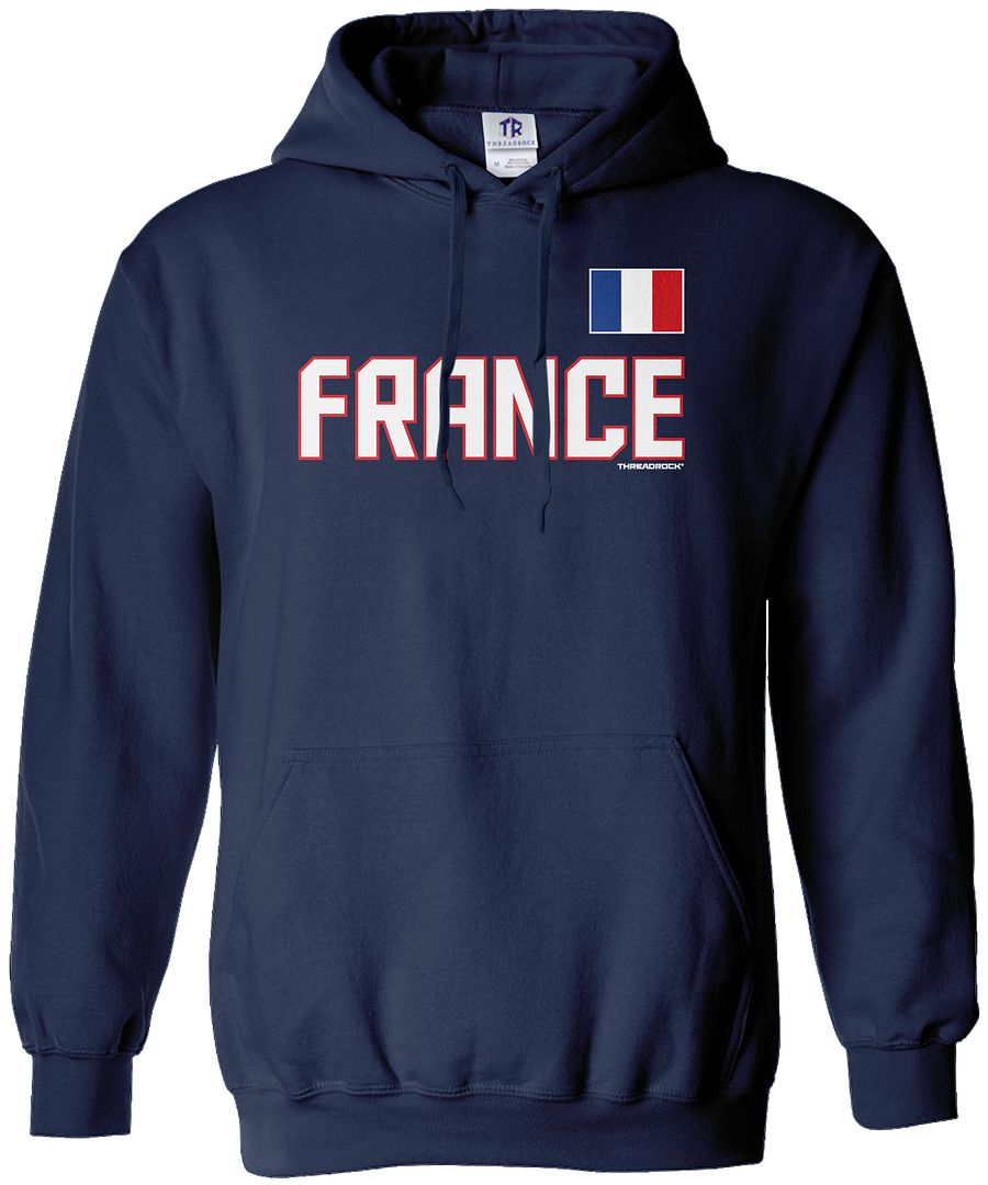 Threadrock Men's France National Team Hoodie Sweatshirt French Pride - Bild 5 von 8