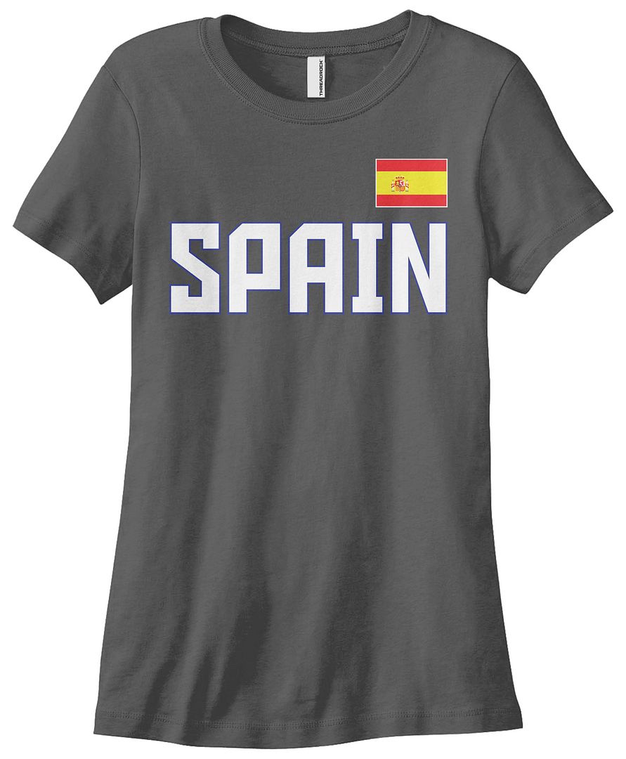 Threadrock Damen Spanien Nationalmannschaft T-Shirt Madrid Flagge - Bild 3 von 12
