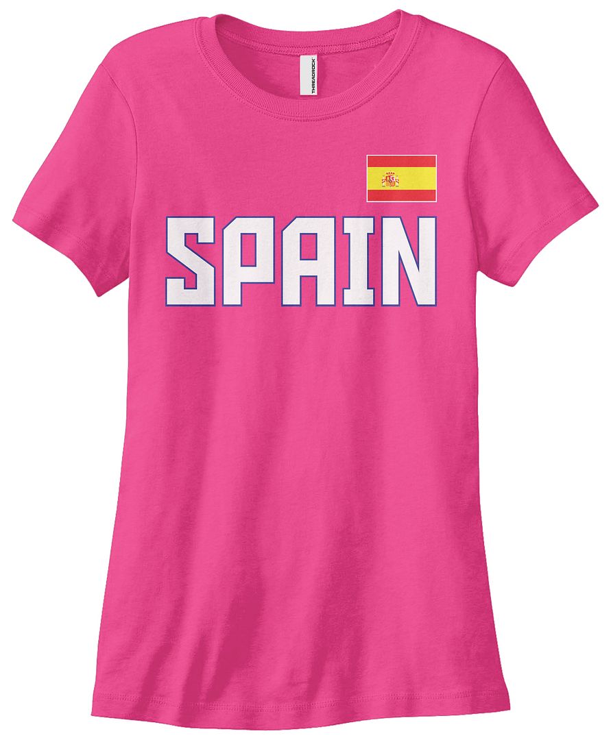 Threadrock Damen Spanien Nationalmannschaft T-Shirt Madrid Flagge - Bild 4 von 12