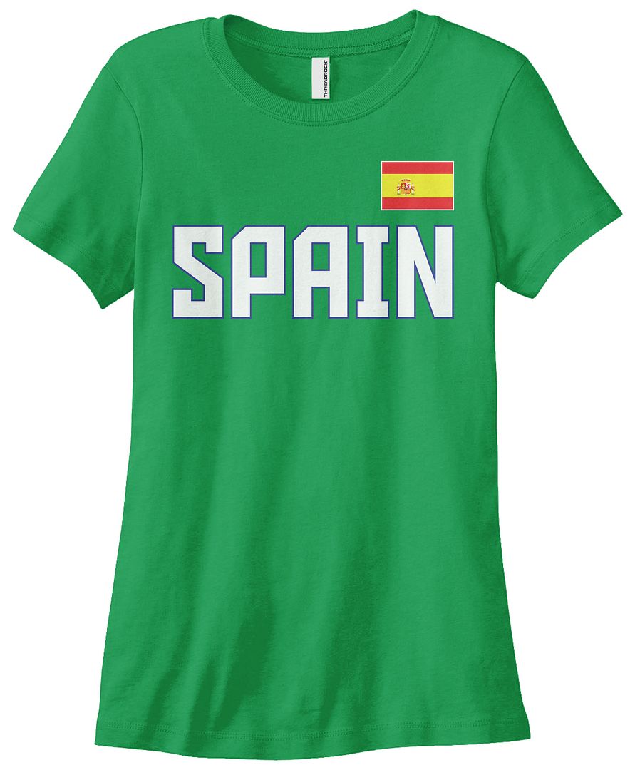 Threadrock Damen Spanien Nationalmannschaft T-Shirt Madrid Flagge - Bild 5 von 12