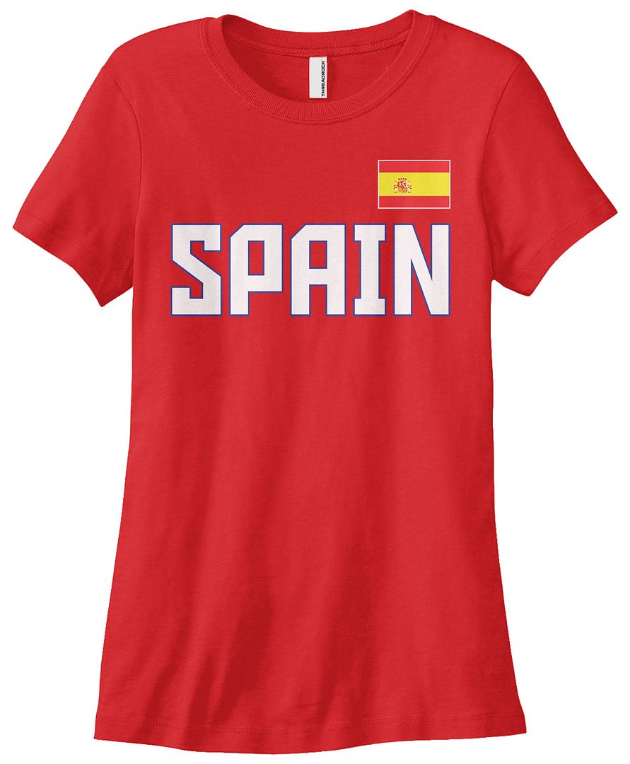 Threadrock Damen Spanien Nationalmannschaft T-Shirt Madrid Flagge - Bild 9 von 12
