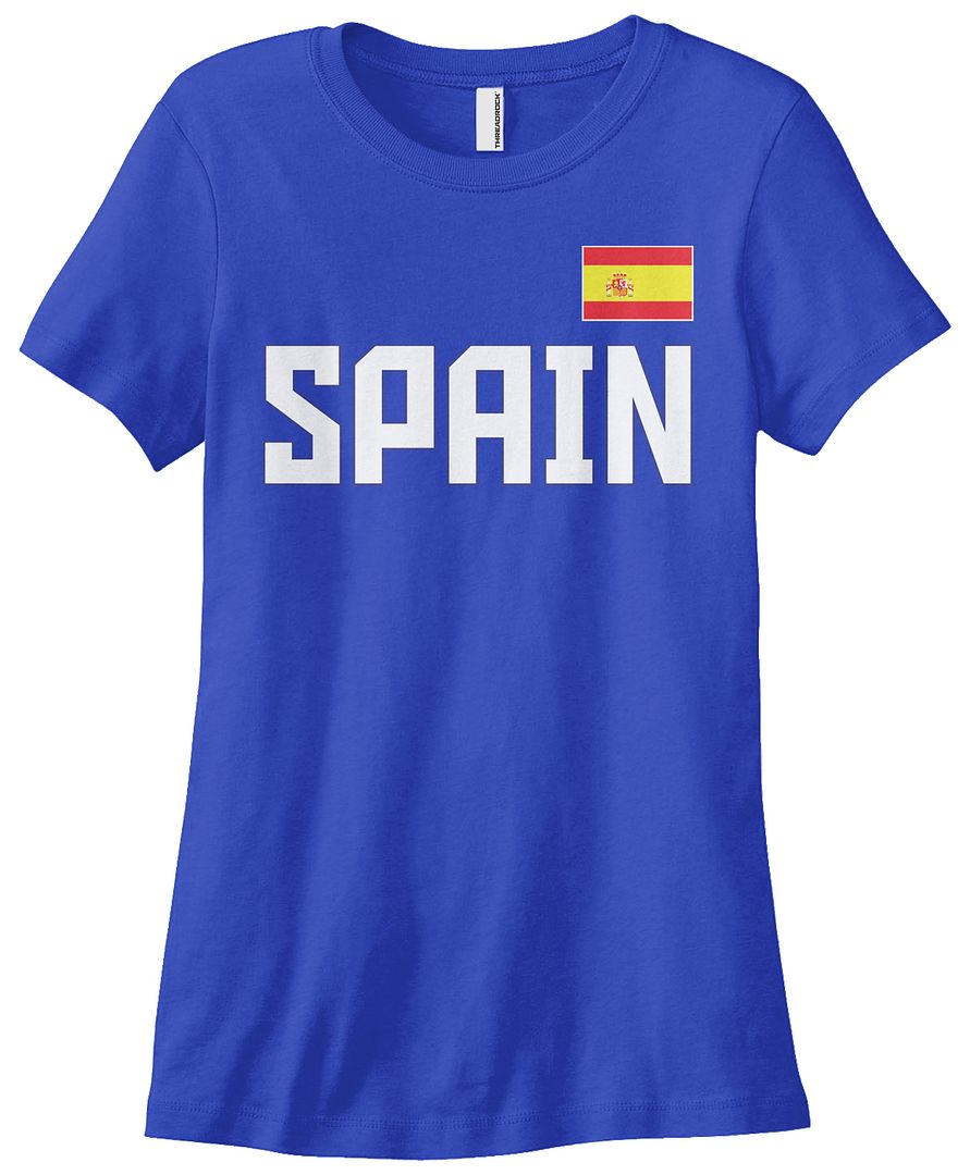 Threadrock Damen Spanien Nationalmannschaft T-Shirt Madrid Flagge - Bild 10 von 12