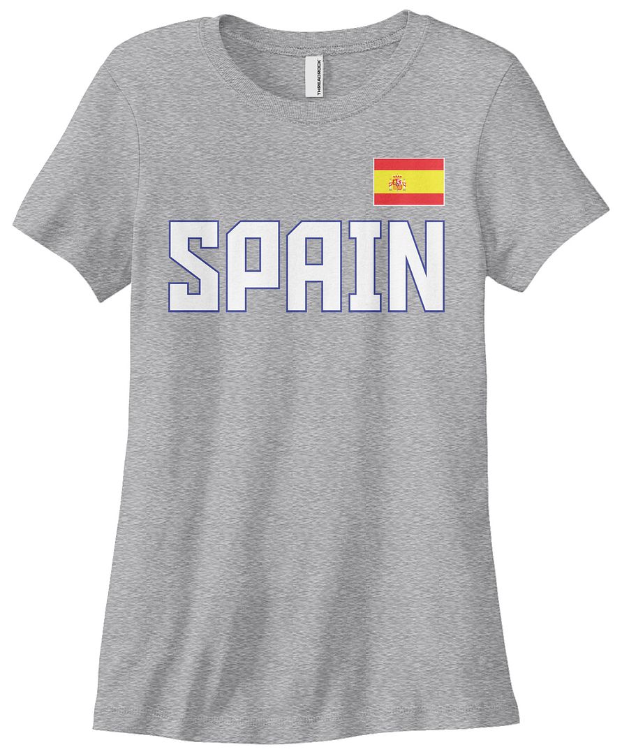 Threadrock Damen Spanien Nationalmannschaft T-Shirt Madrid Flagge - Bild 11 von 12