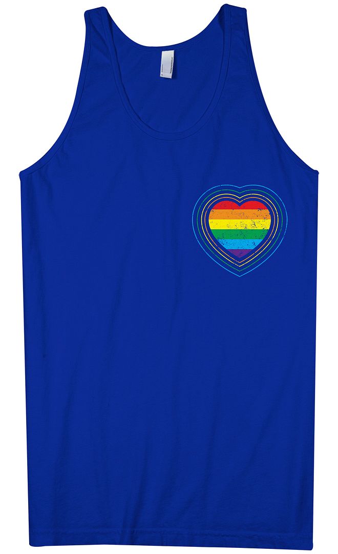 Threadrock Men's Gay Pride Rainbow Heart Tank Top lesbian LGBT - Picture 7 of 7