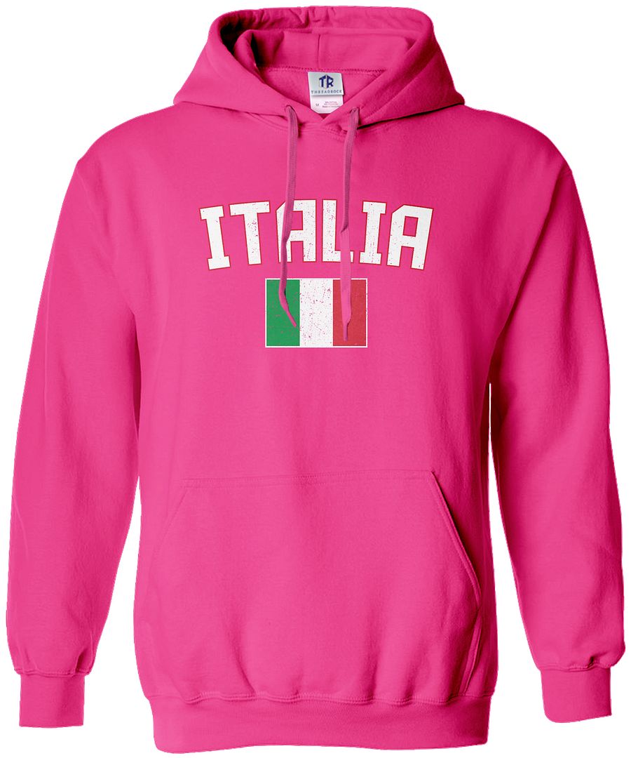 Threadrock Women's Italia Flag Hoodie Sweatshirt italy rome italian