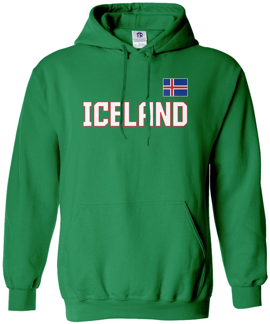 Threadrock Men's Iceland National Team Hoodie Sweatshirt Nordic Flag - Picture 4 of 8