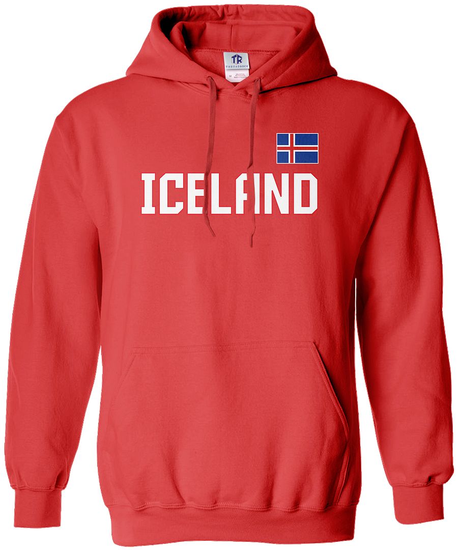 Threadrock Men's Iceland National Team Hoodie Sweatshirt Nordic Flag - Picture 6 of 8