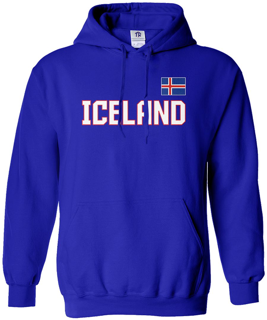 Threadrock Men's Iceland National Team Hoodie Sweatshirt Nordic Flag - Picture 7 of 8