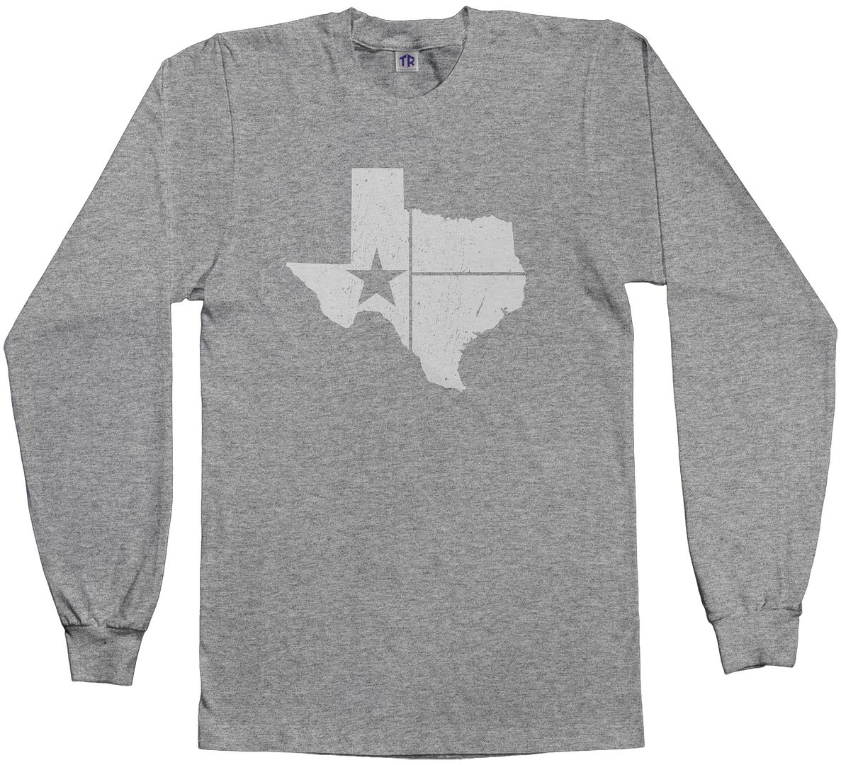 Threadrock Men's Texas State Flag Long Sleeve T-shirt Texan Lone Star - Picture 8 of 8