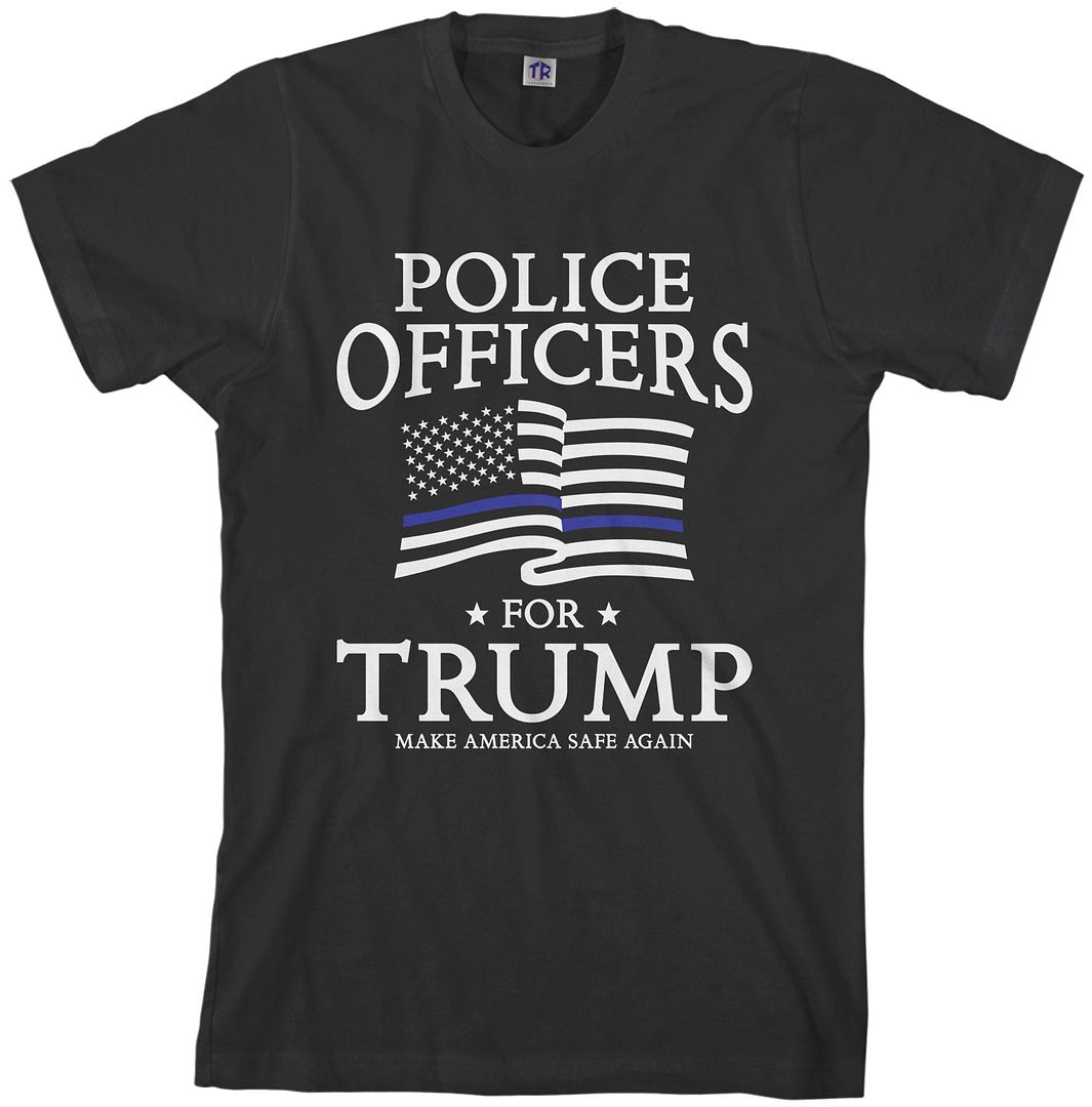 Threadrock Maglietta Uomo Poliziotto Per Trump Repubblicana - Foto 2 di 2