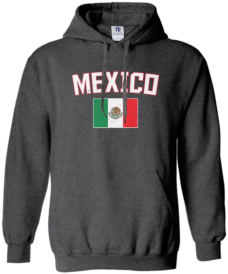 Threadrock Herren Mexiko Flagge Hoodie Sweatshirt Mexikanische Nationalmannschaft - Bild 3 von 8