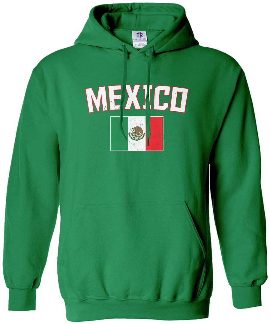Threadrock Herren Mexiko Flagge Hoodie Sweatshirt Mexikanische Nationalmannschaft - Bild 4 von 8