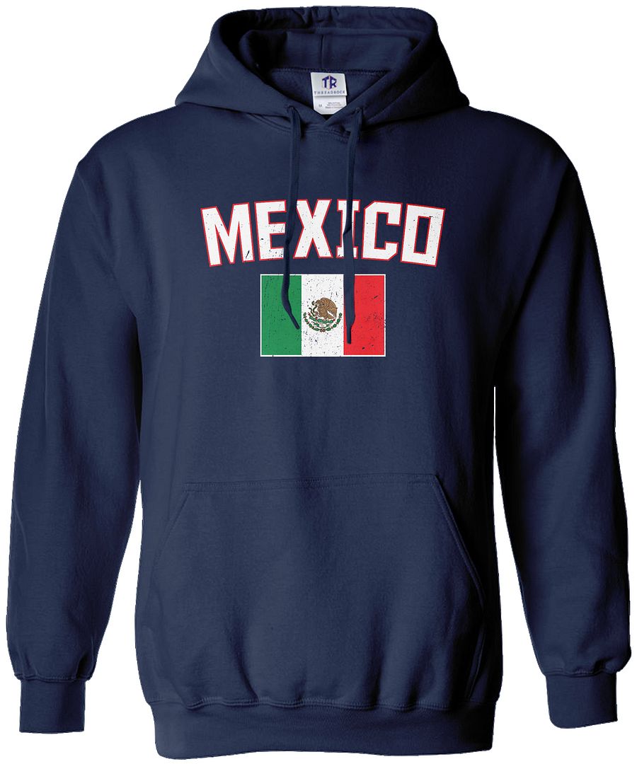 Threadrock Herren Mexiko Flagge Hoodie Sweatshirt Mexikanische Nationalmannschaft - Bild 5 von 8