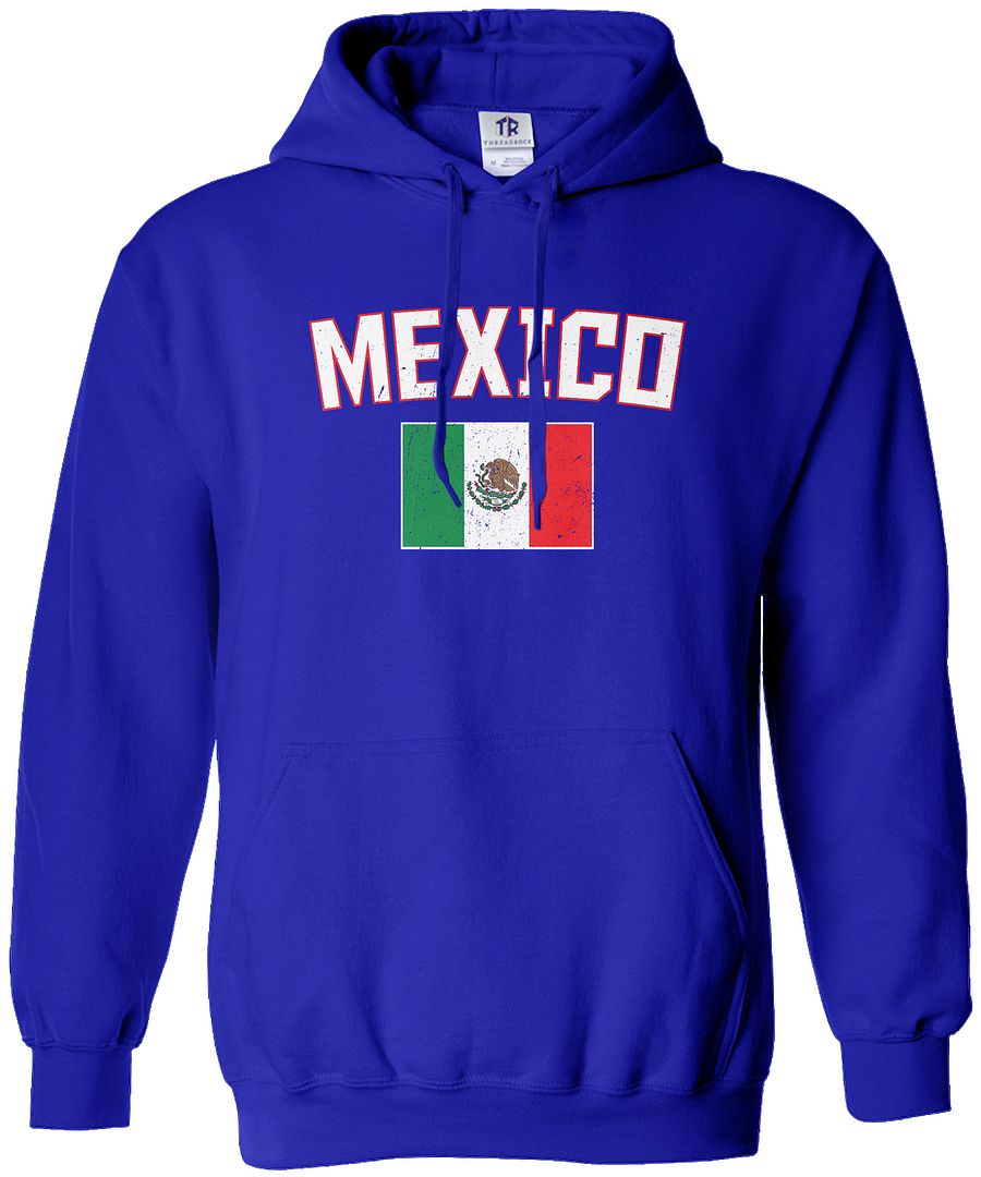 Threadrock Herren Mexiko Flagge Hoodie Sweatshirt Mexikanische Nationalmannschaft - Bild 7 von 8