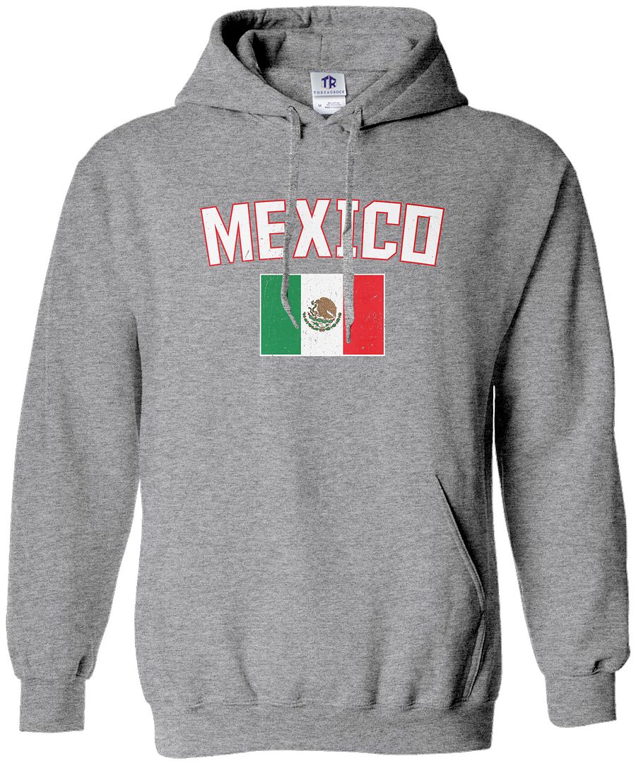 Threadrock Herren Mexiko Flagge Hoodie Sweatshirt Mexikanische Nationalmannschaft - Bild 8 von 8