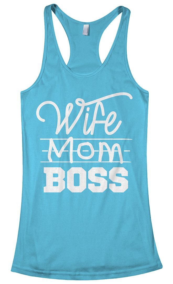 Threadrock Women's Wife Mom Boss Racerback Tank Top Funny Mother Gift