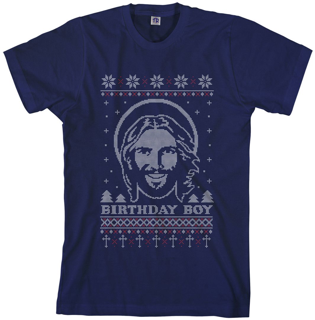 Threadrock Herren T-Shirt Geburtstag Junge Jesus Ugly Christmas Pullover - Bild 5 von 5