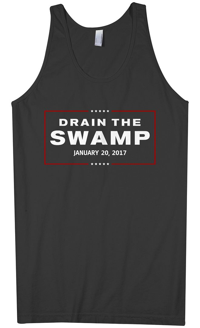 Camiseta sin mangas para hombre Threadrock Drain the Swamp Trump inauguración - Imagen 2 de 5