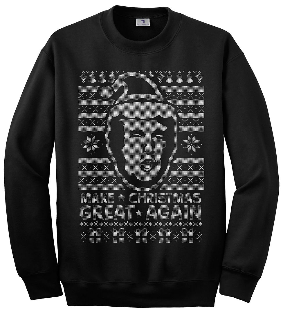 Threadrock Herren Donald Trump hässlicher Weihnachtspullover Sweatshirt - Bild 2 von 6