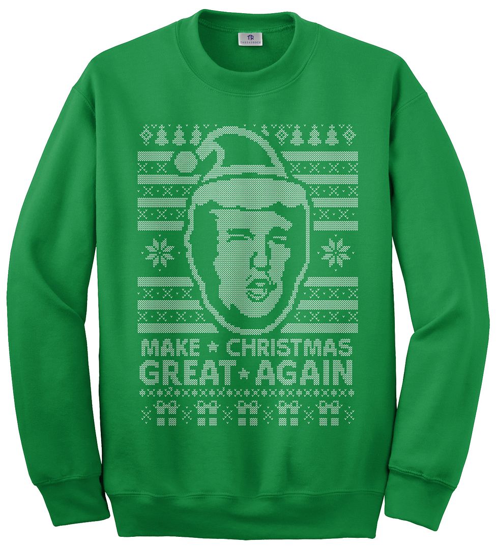 Threadrock Herren Donald Trump hässlicher Weihnachtspullover Sweatshirt - Bild 3 von 6