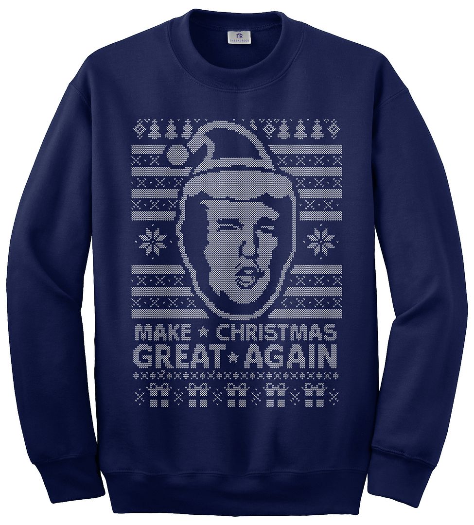 Threadrock Herren Donald Trump hässlicher Weihnachtspullover Sweatshirt - Bild 4 von 6