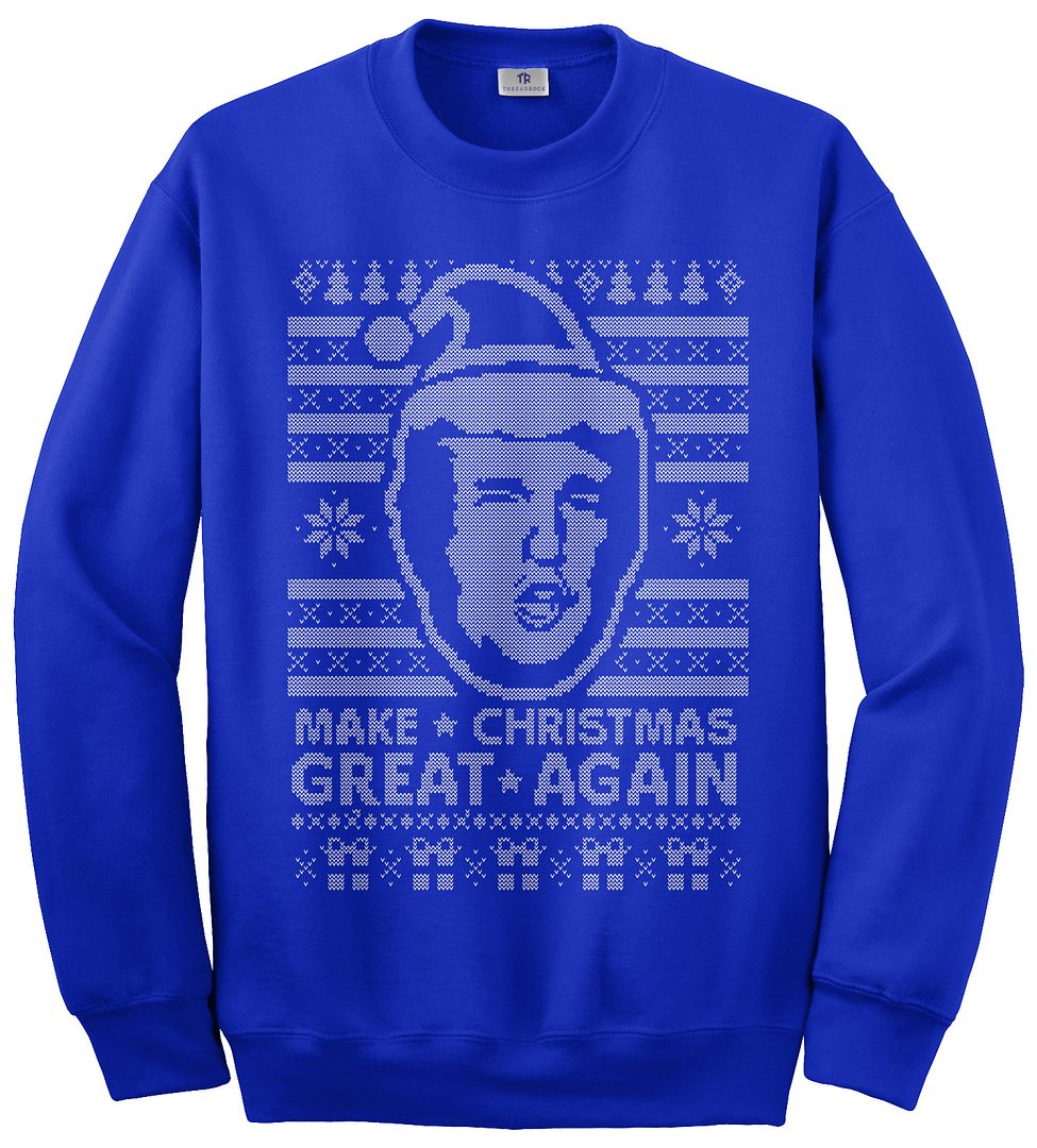 Threadrock Herren Donald Trump hässlicher Weihnachtspullover Sweatshirt - Bild 6 von 6