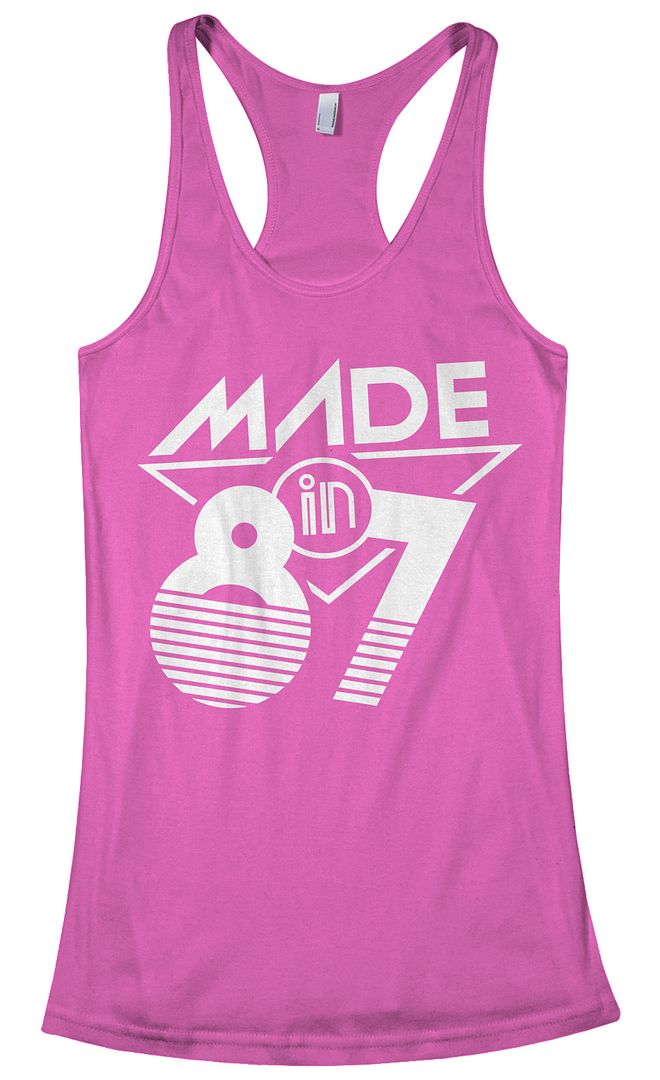 Made in 1987 Women's Racerback Tank Top 30th Birthday Party Gift 87 - Picture 4 of 11