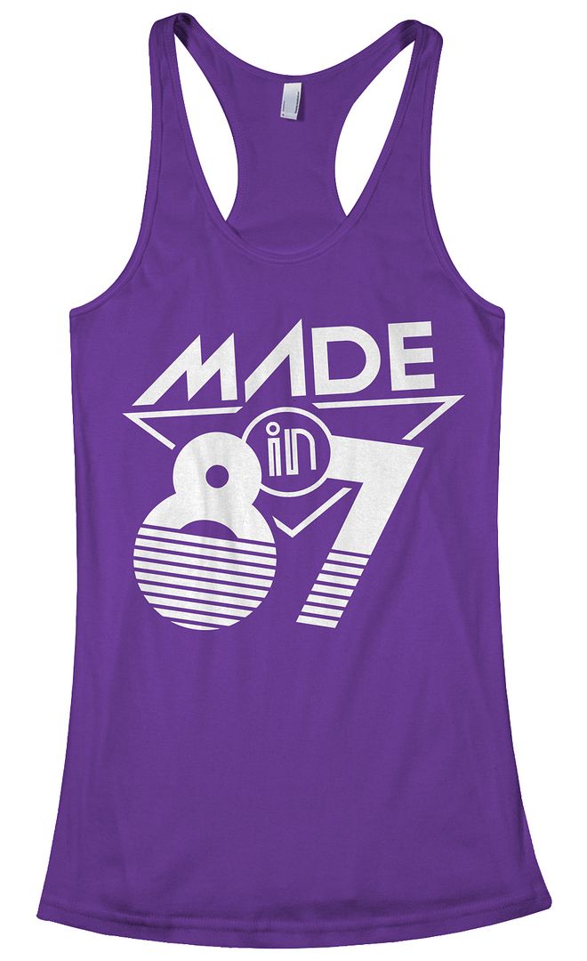 Made in 1987 Women's Racerback Tank Top 30th Birthday Party Gift 87 - Picture 7 of 11