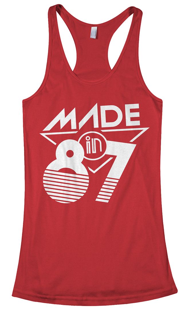 Made in 1987 Women's Racerback Tank Top 30th Birthday Party Gift 87 - Picture 8 of 11