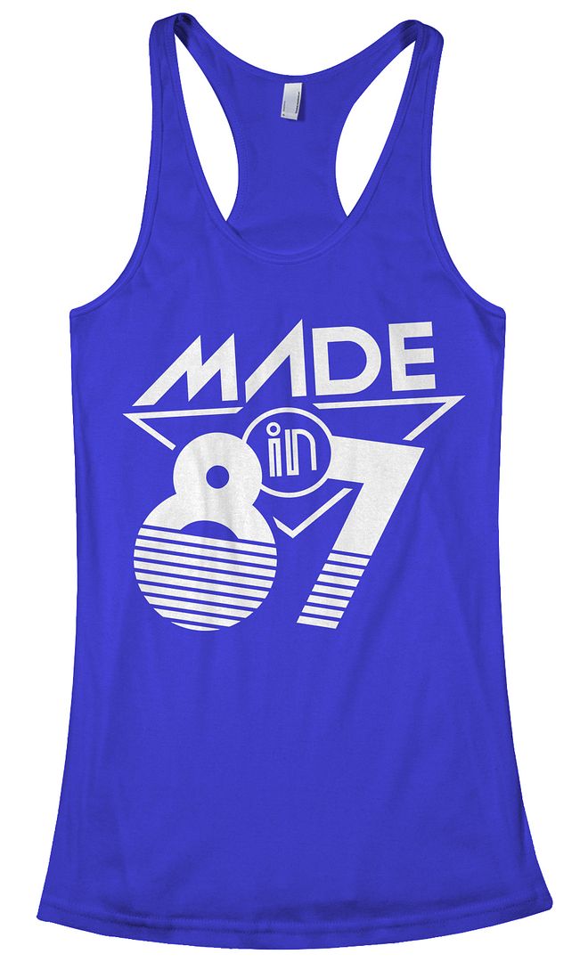 Made in 1987 Women's Racerback Tank Top 30th Birthday Party Gift 87 - Picture 9 of 11