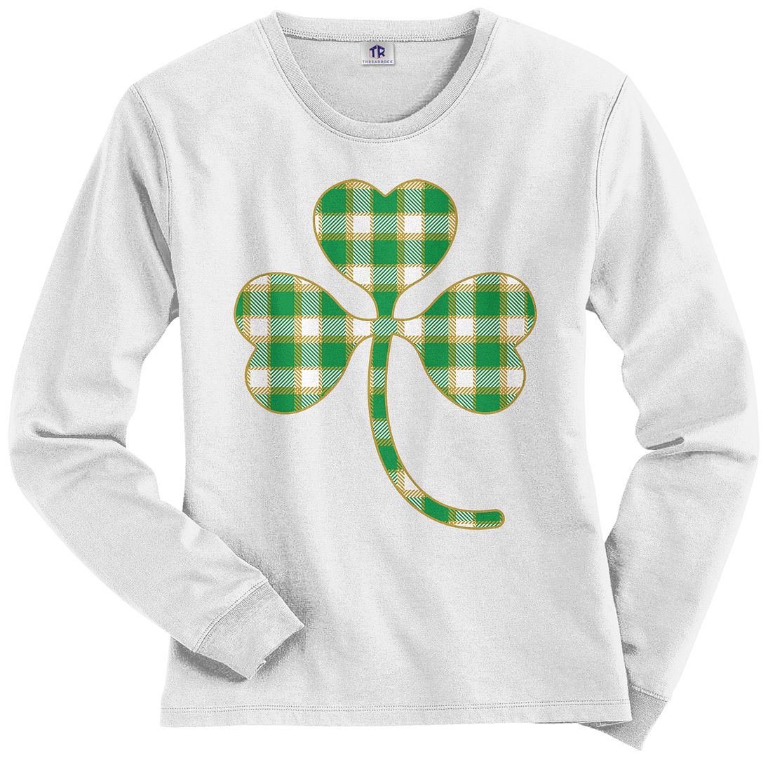 womens long sleeve st pattys day shirts
