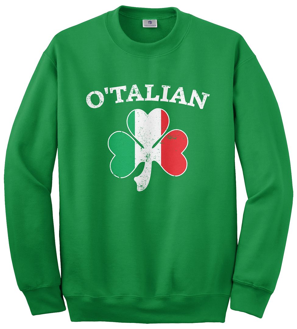 Sudadera Unisex O'Talian Italiano Irlandés Trébol Irlandés Bandera de Italia - Imagen 3 de 6