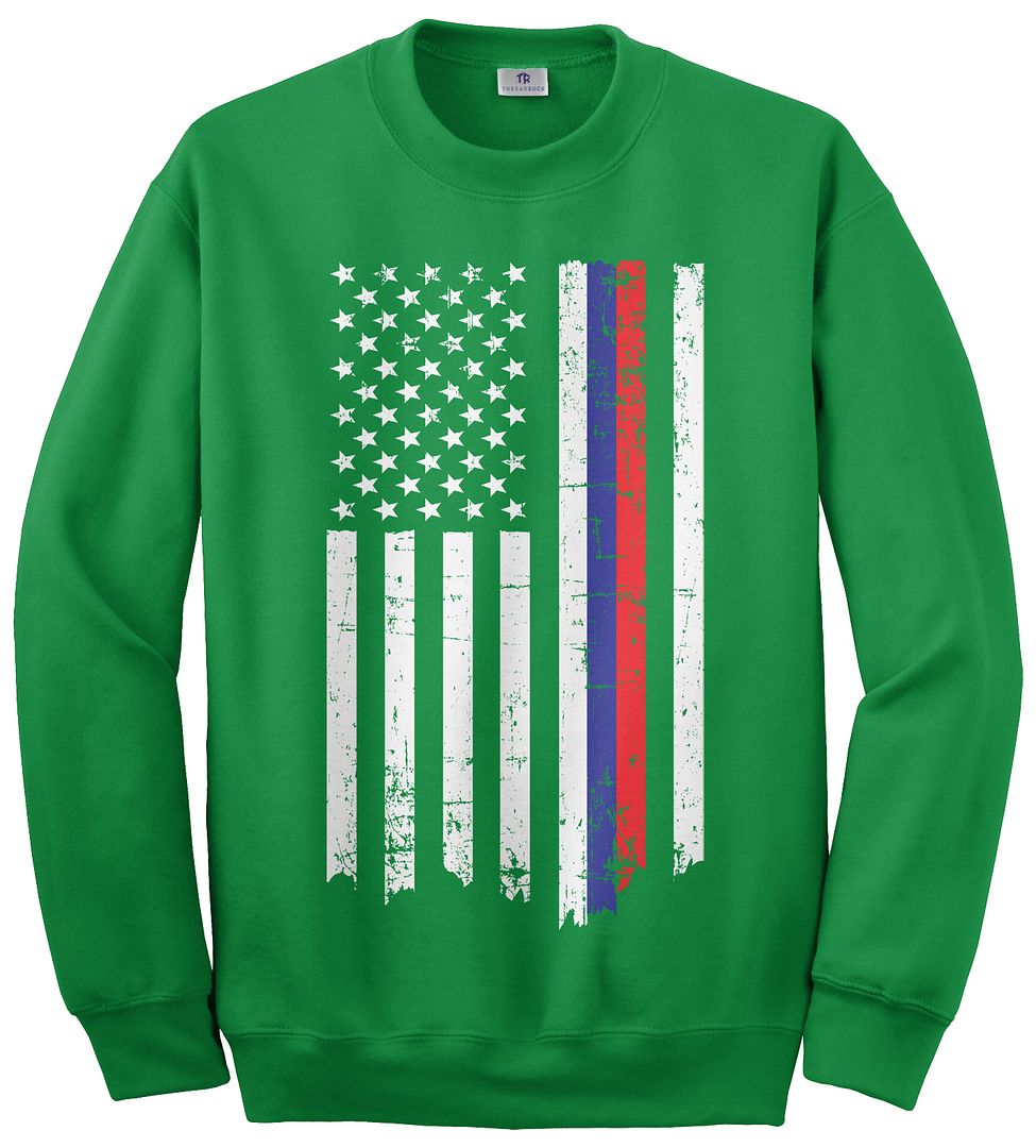 Sudadera Unisex Bandera Rusa Americana Medio Orgullo Ruso de EE. UU. - Imagen 3 de 5