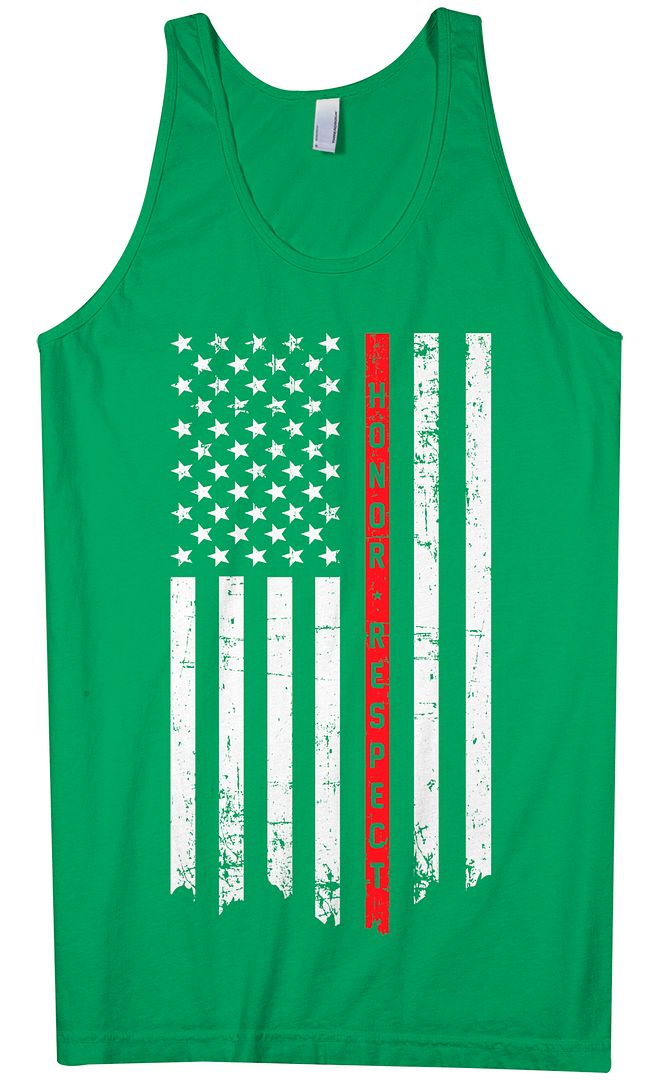 Honor & Respect Thin Red Line Flag Men's Tank Top - Picture 4 of 6