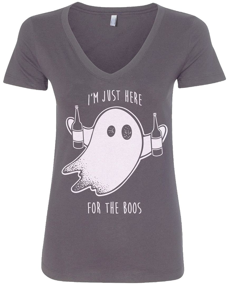 I'm Just Here For The Boos, camiseta V-Neck de las mujeres Halloween Drinking - Imagen 3 de 7