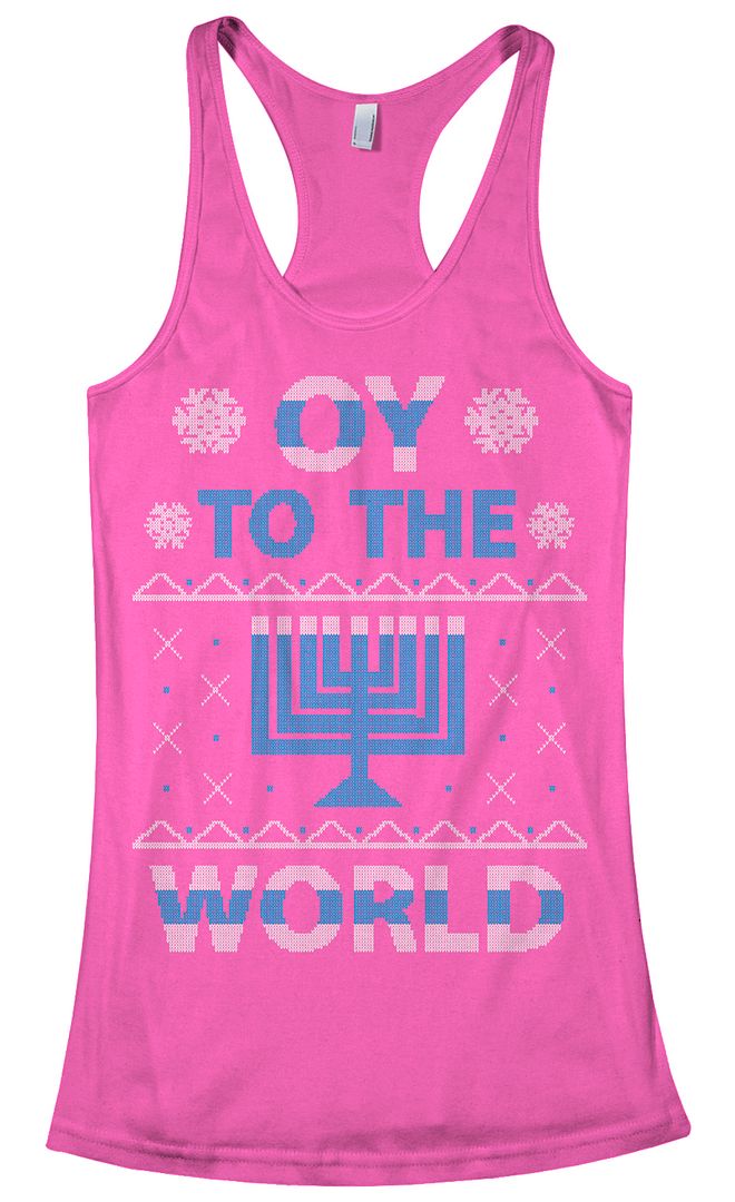 Oy To The World Hanukkah Women's Racerback Tank Top Jewish Holiday Gift