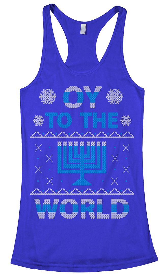 Oy To The World Hanukkah Women's Racerback Tank Top Jewish Holiday Gift